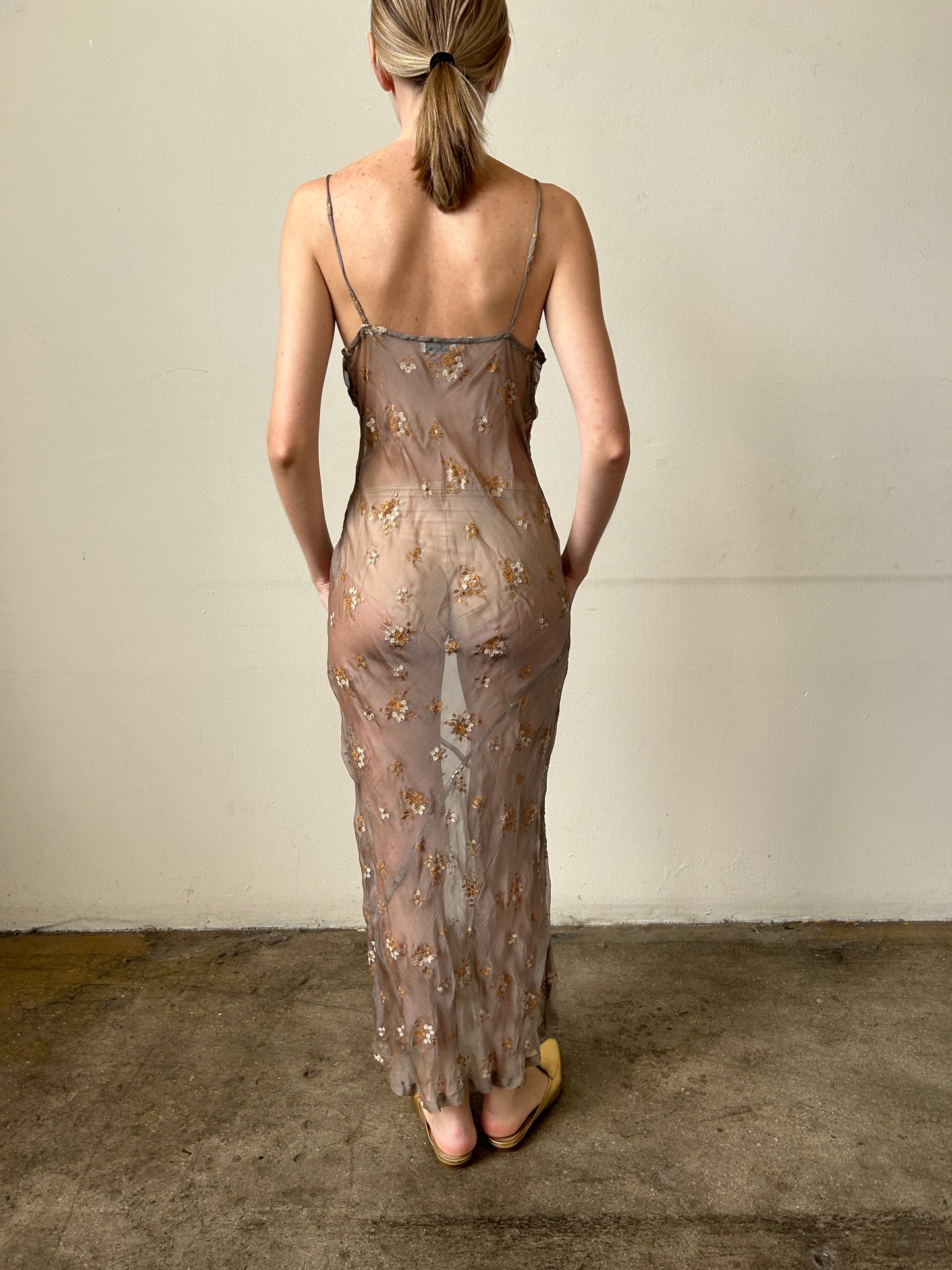 dries van noten ss 1997 silk floral embellished bias cut dress and jacket