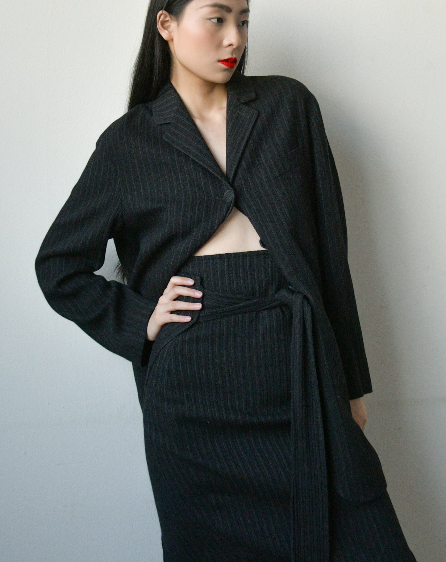 romeo gigli wrap skirt suit