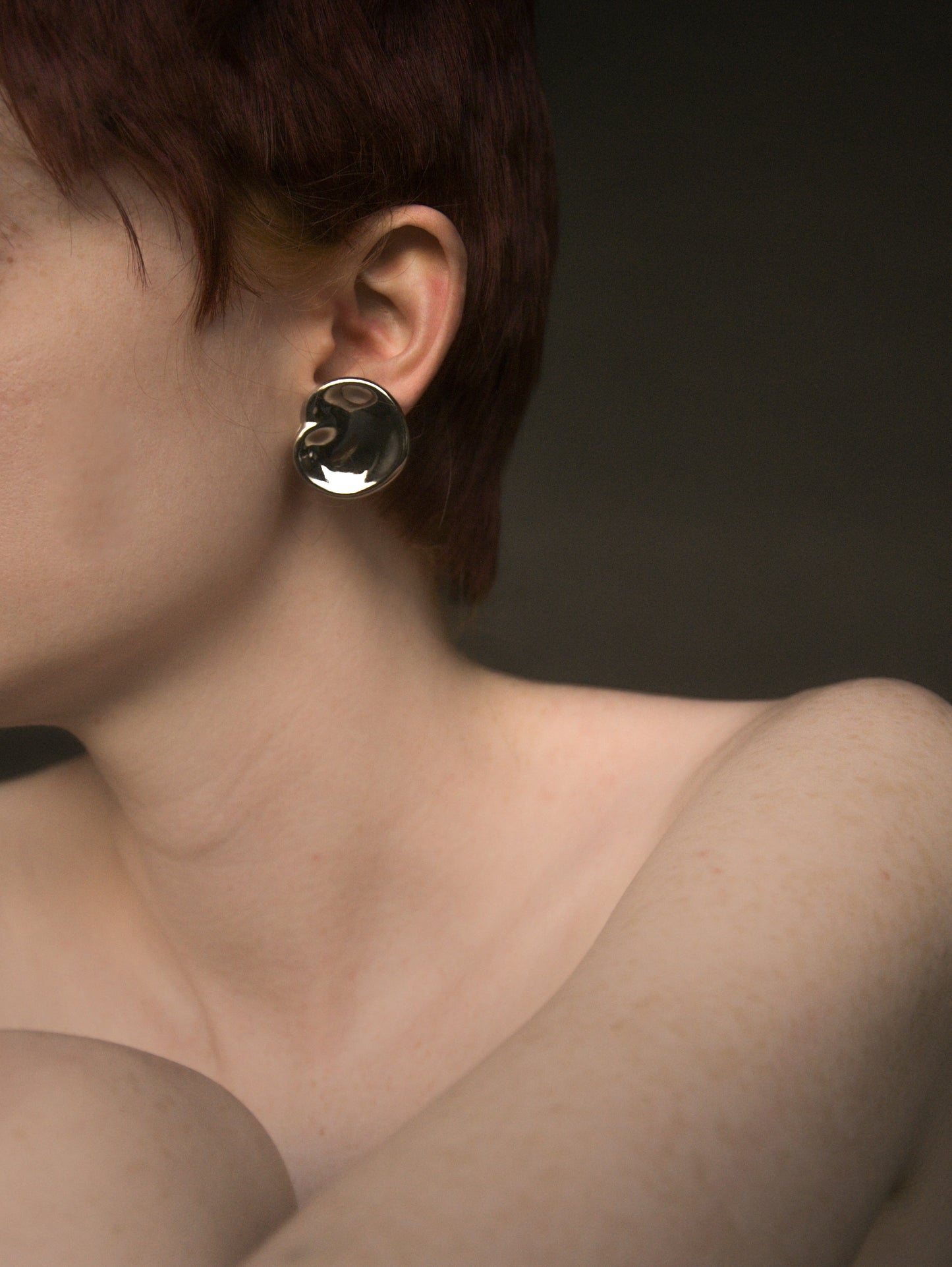 halston 1970s silver heart earrings