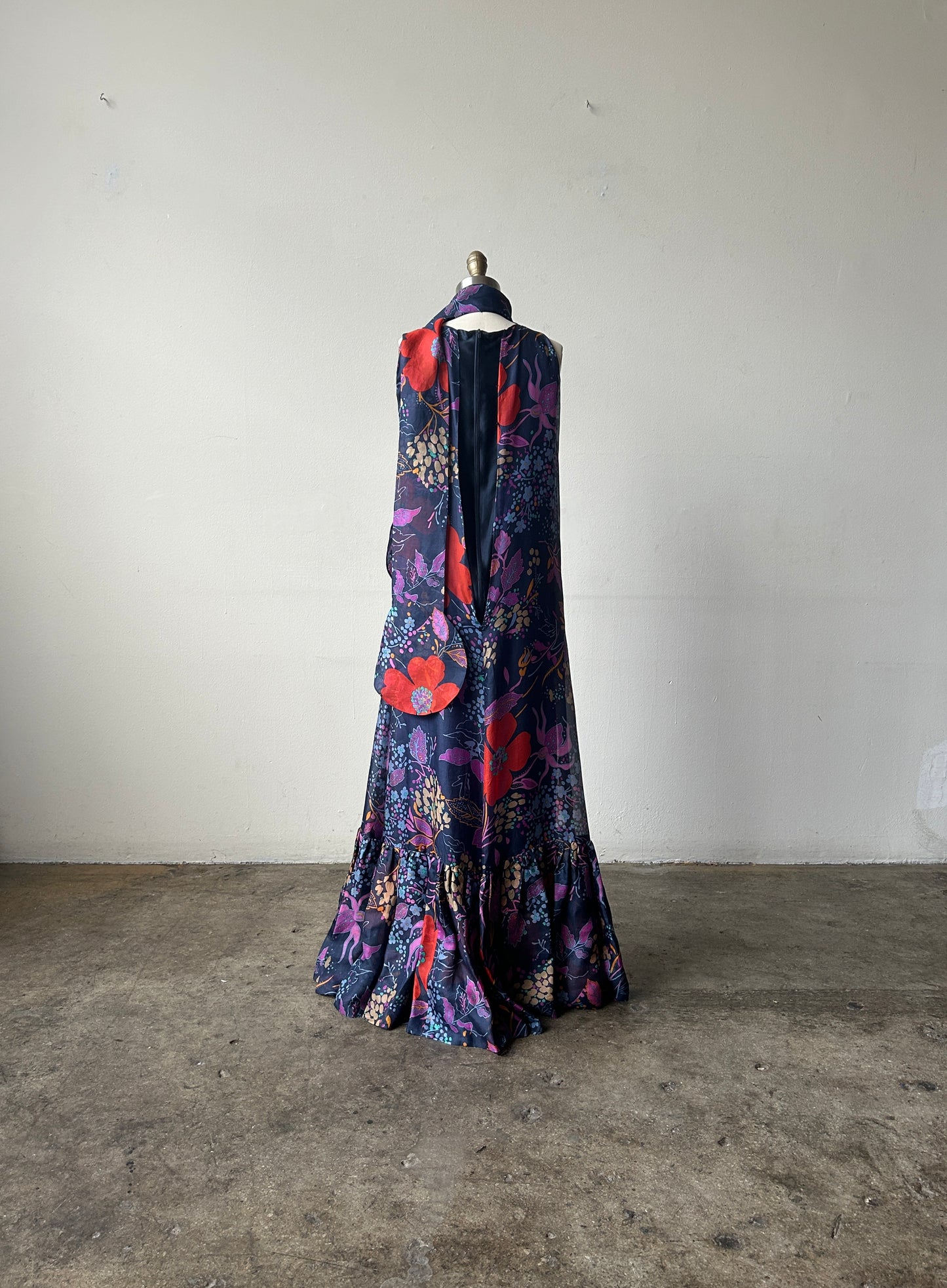 1960s pierre cardin floral circle scarf dress