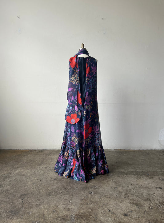 1960s pierre cardin floral circle scarf dress