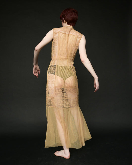 antique filet lace dress