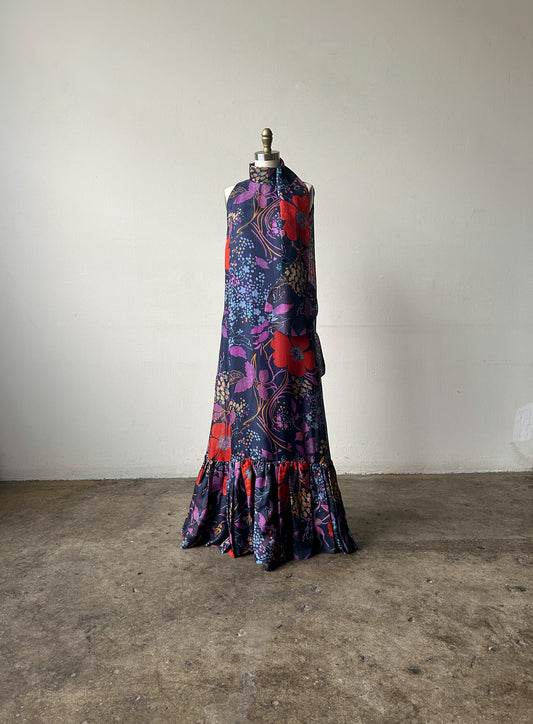 1960s pierre cardin floral circle scarf dress