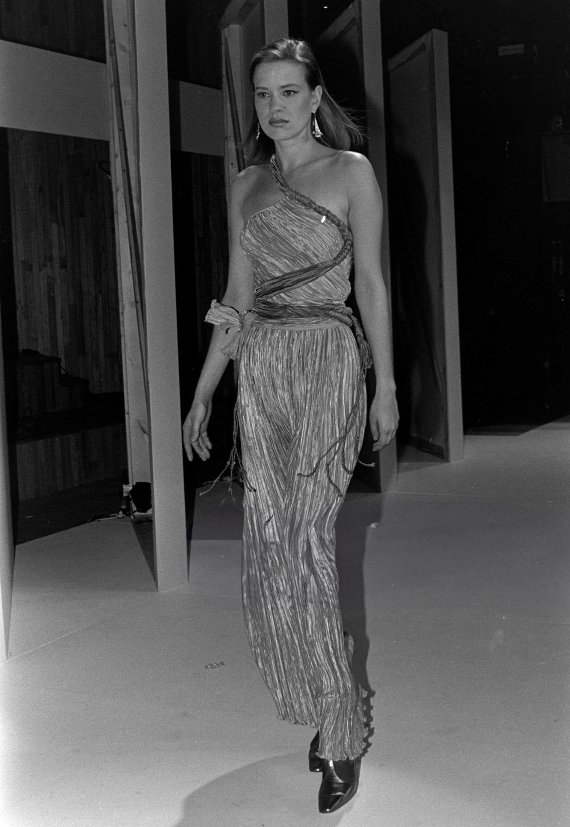 mary mcfadden 1981 pink fortuny pleat grecian skirt ensemble