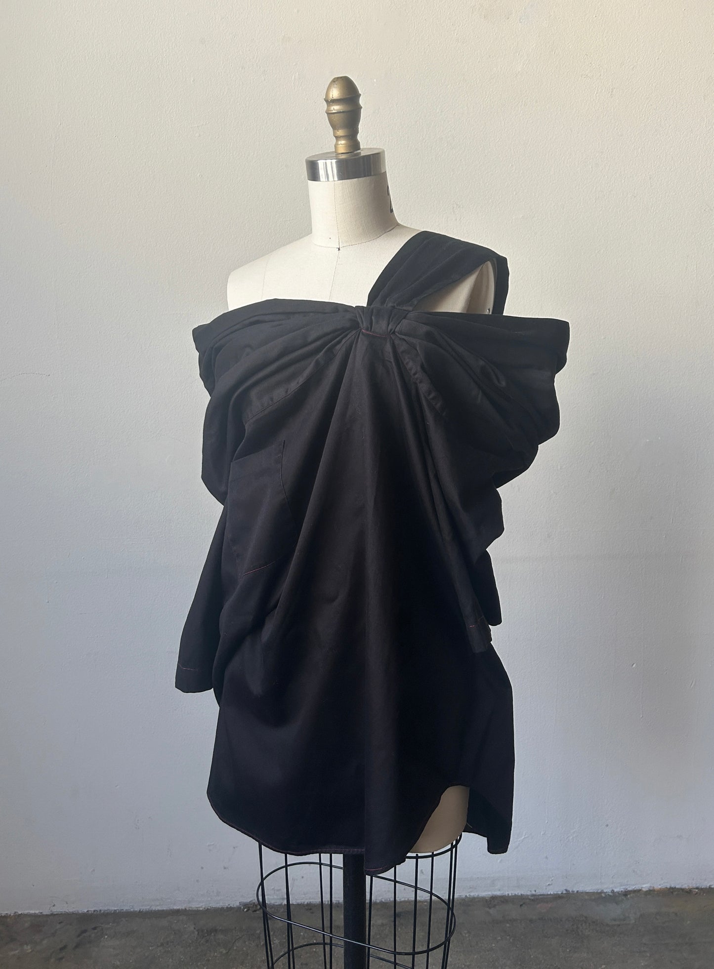 romeo gigli circa 1989 1990 black off shoulder top dress