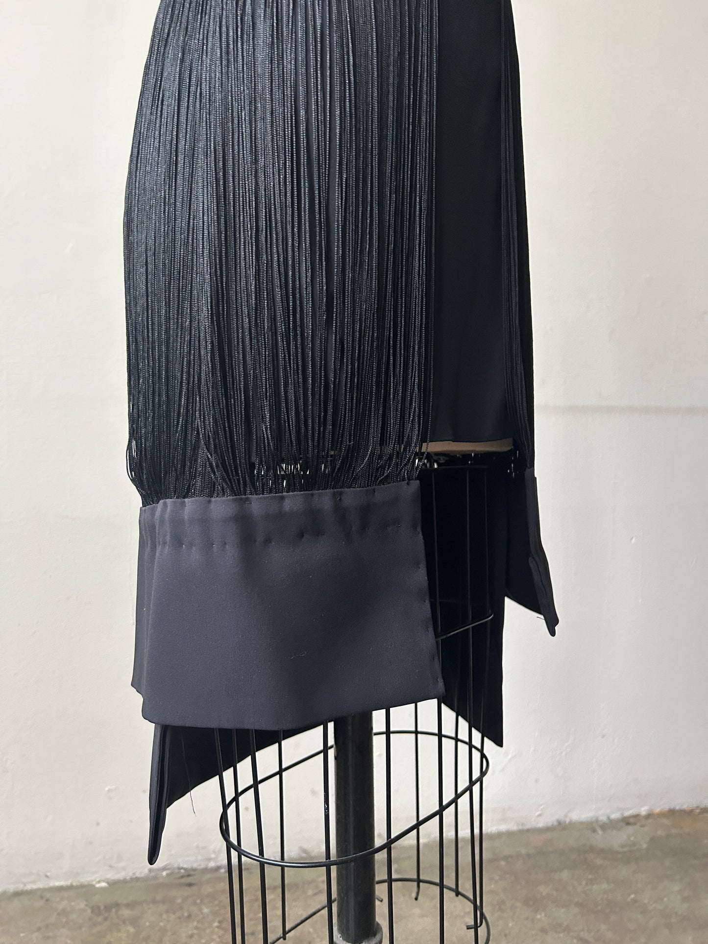 jil sander spring 2009 by raf simons black fringe skirt