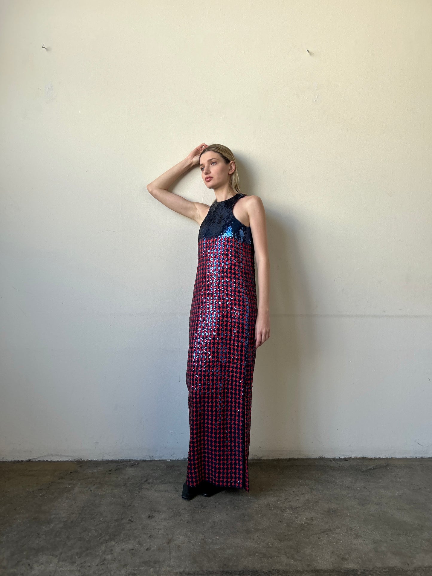geoffrey beene 1960s sequin column dress