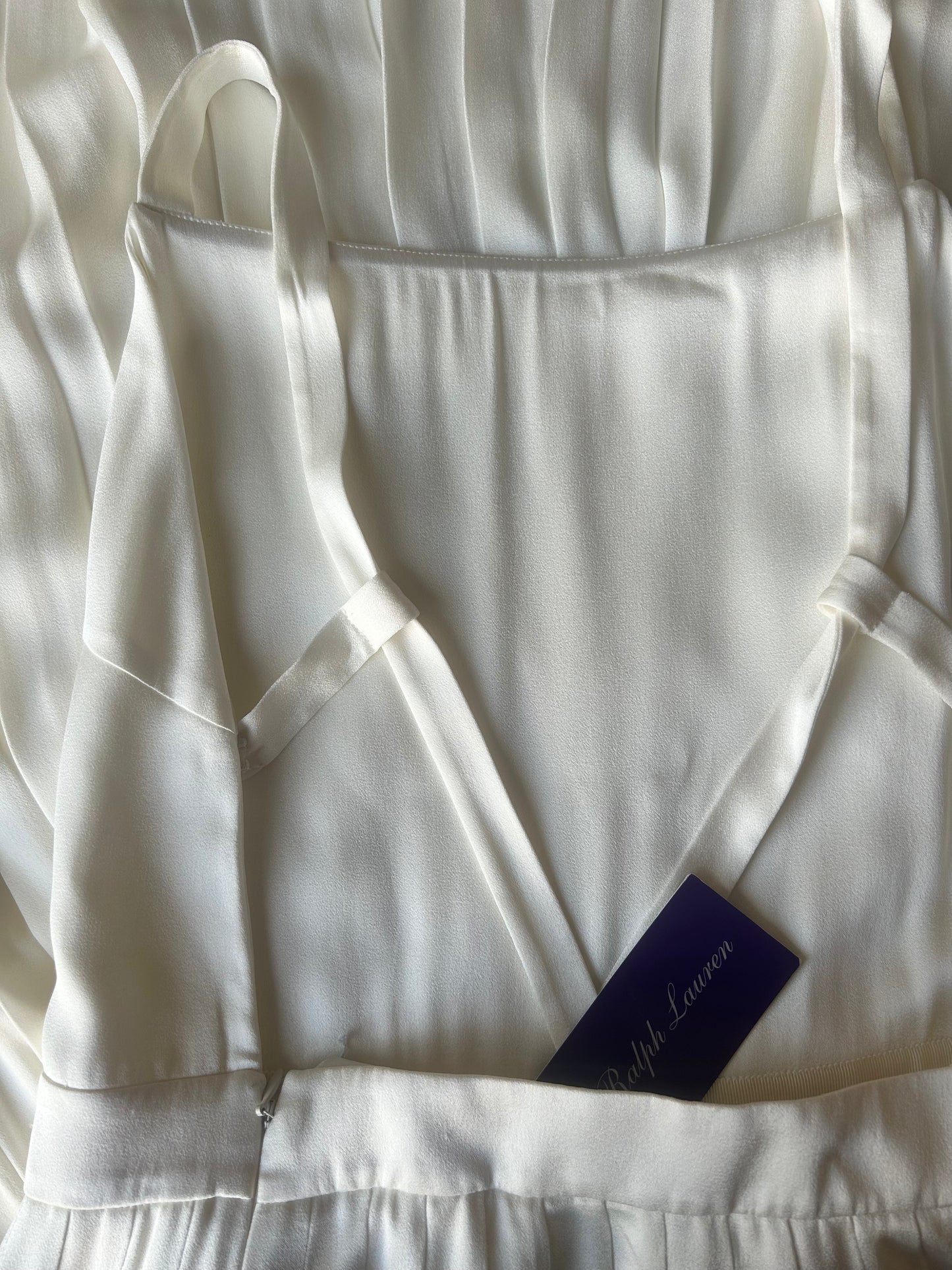 ralph lauren purple label white pleated 2004 reissue dress