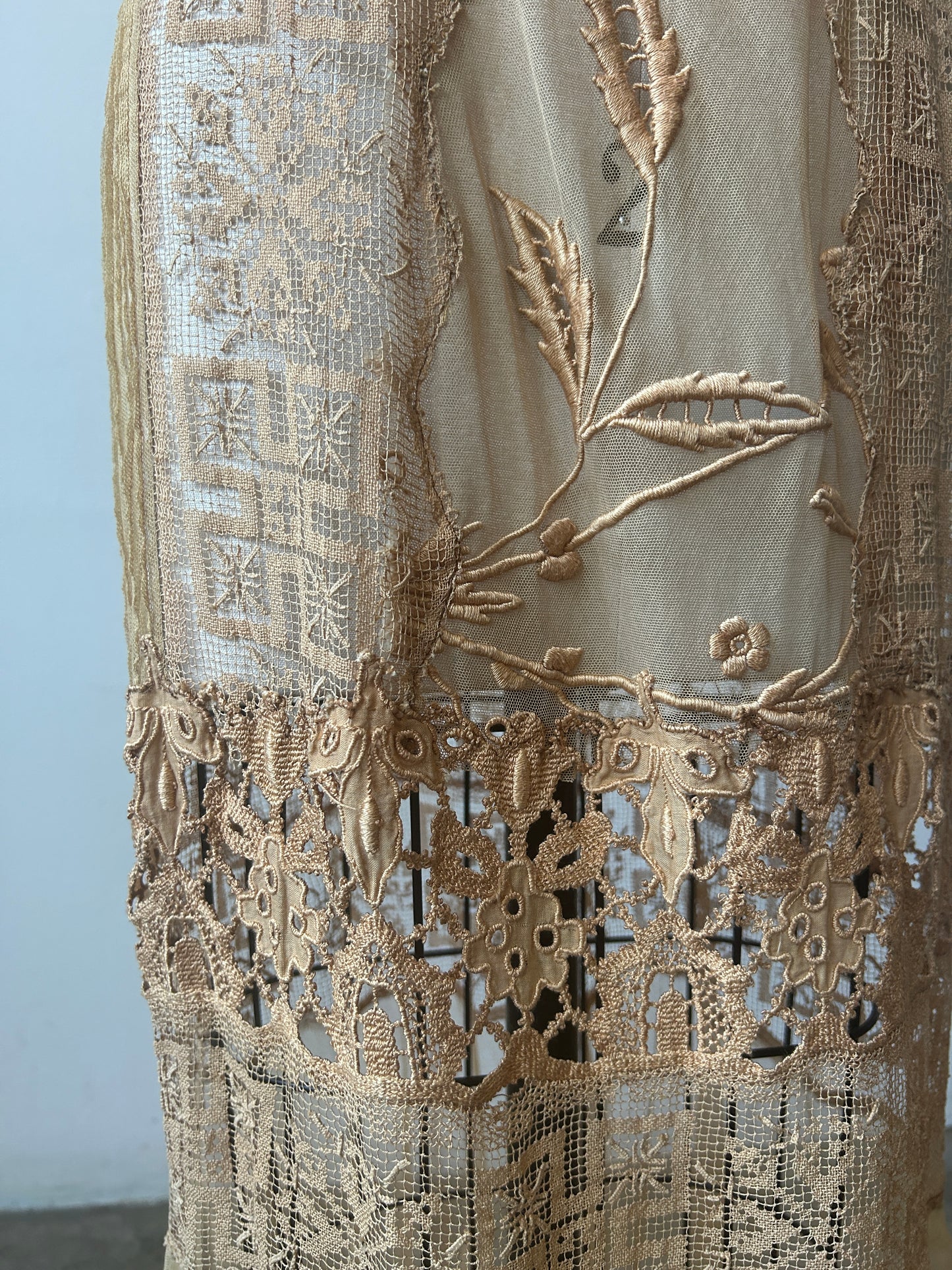 antique filet lace dress