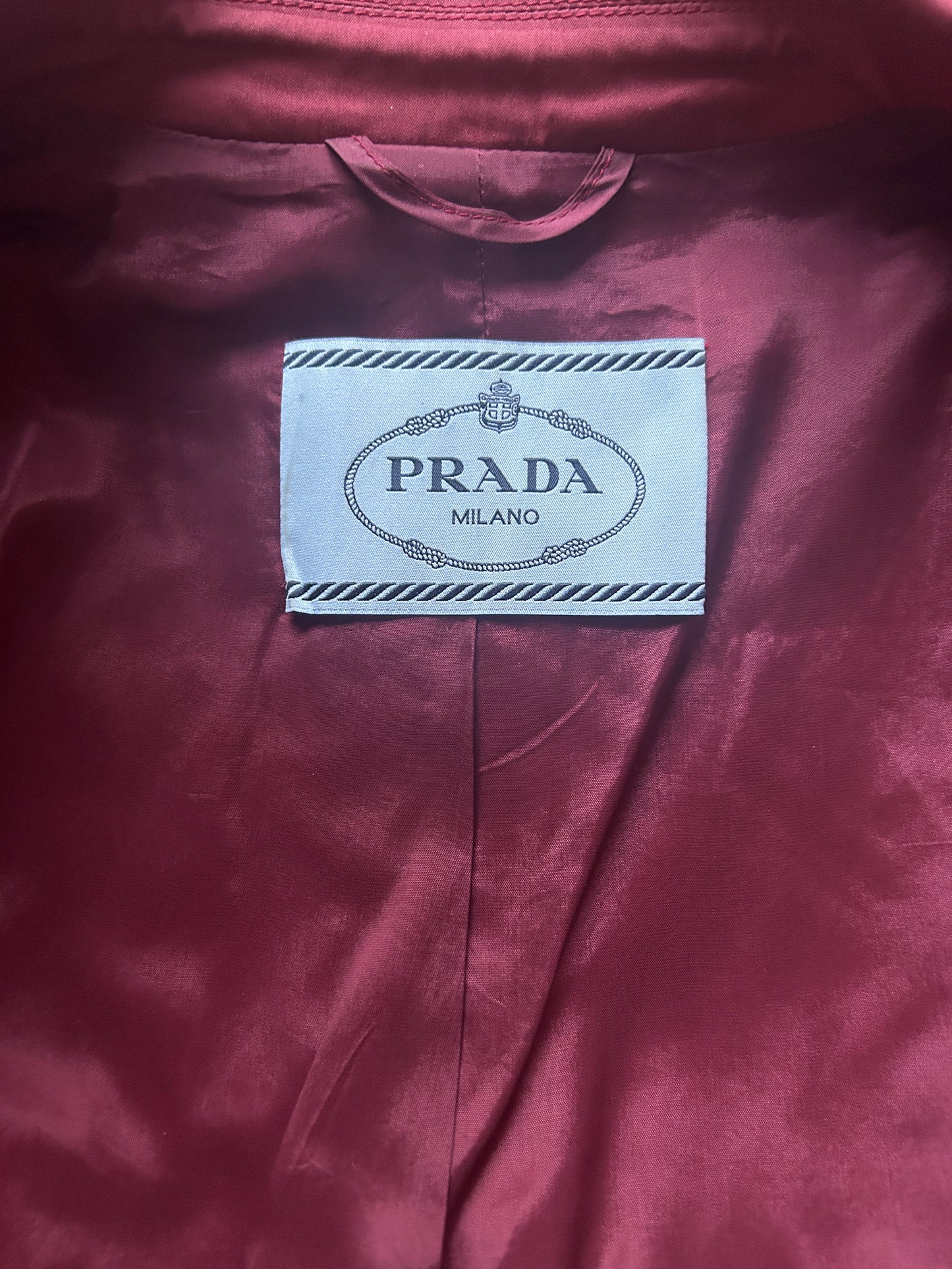 prada burgundy cotton summer suit