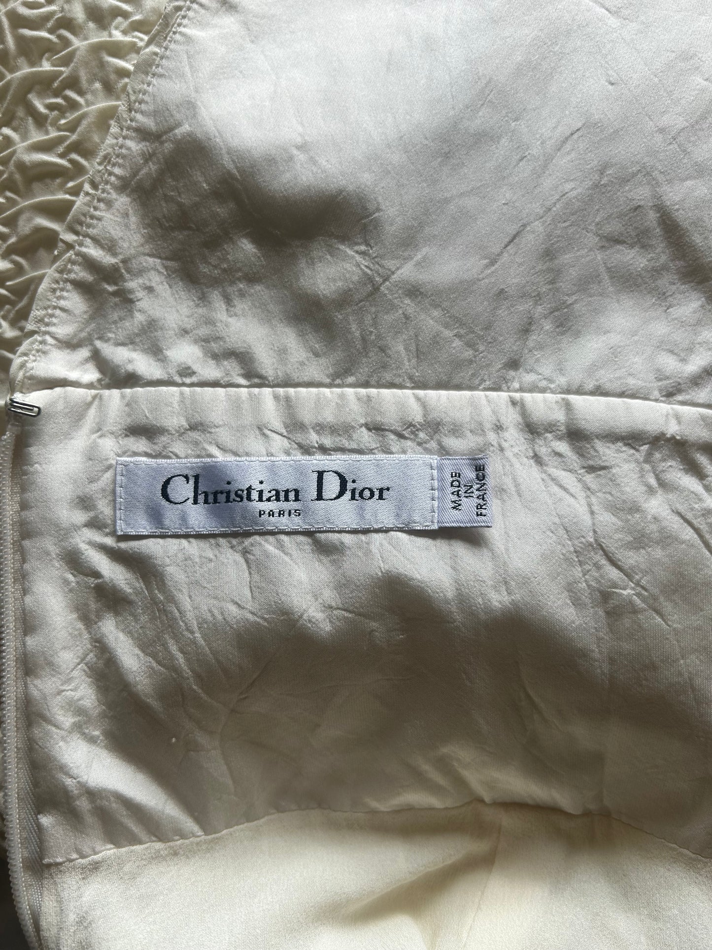 christian dior white contrast textured romper jumpsuit