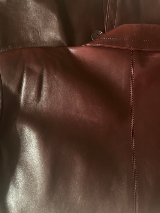 1970s celine burgundy leather blazer