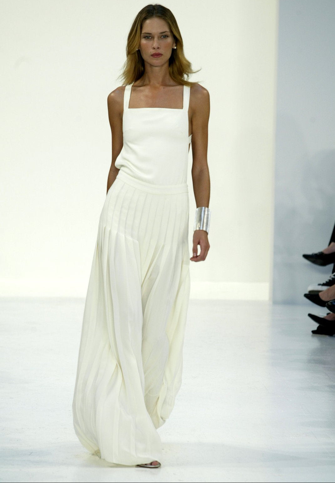 ralph lauren purple label white pleated 2004 reissue dress
