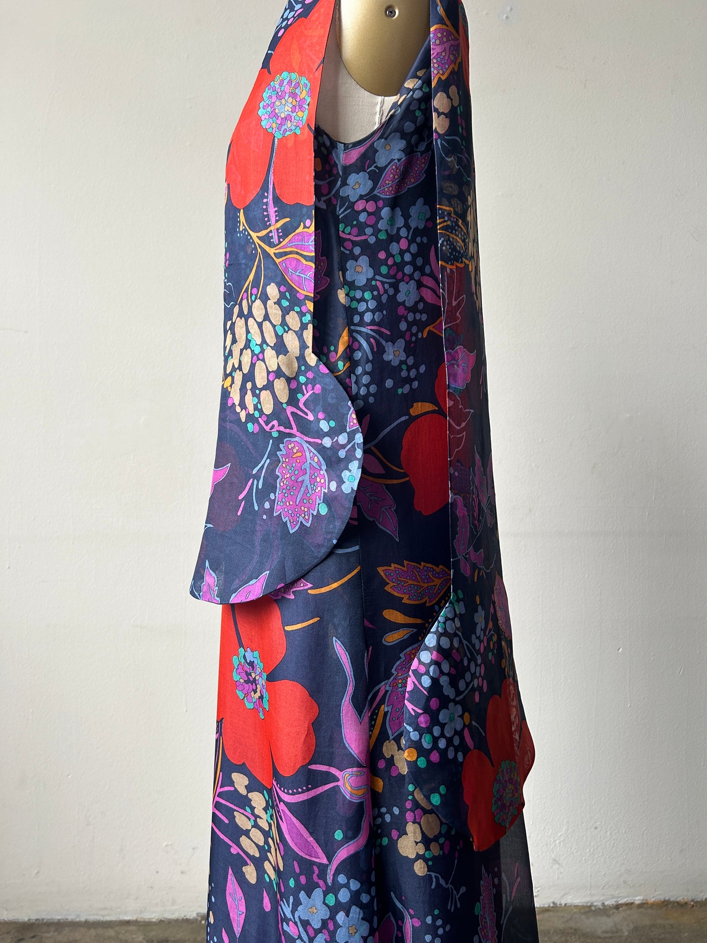 1960s pierre cardin floral circle scarf dress