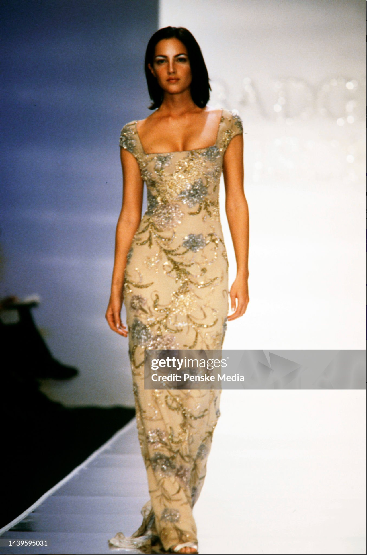 badgley mischka spring 1998 floral embellished dress