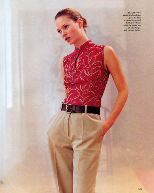 prada spring 1997 red silk vine chinoiserie dress