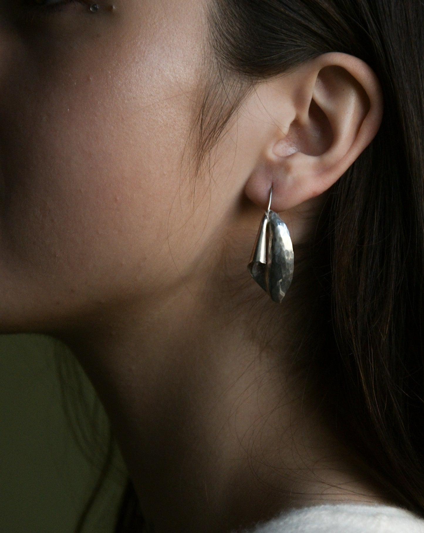 sterling modernist petal earrings