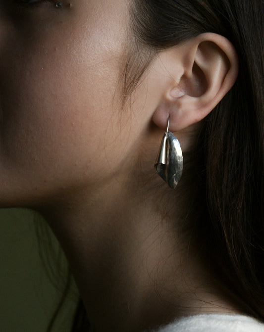 sterling modernist petal earrings