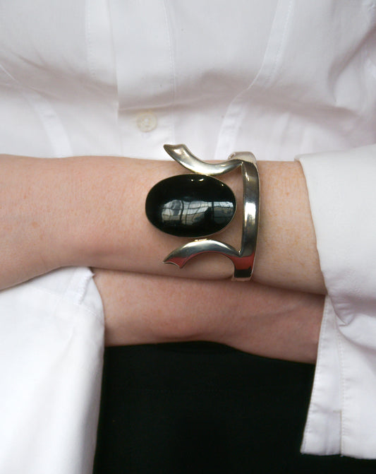 sterling silver onyx bracelet