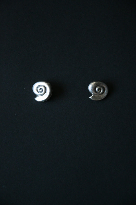 sterling silver coiled shell earrings