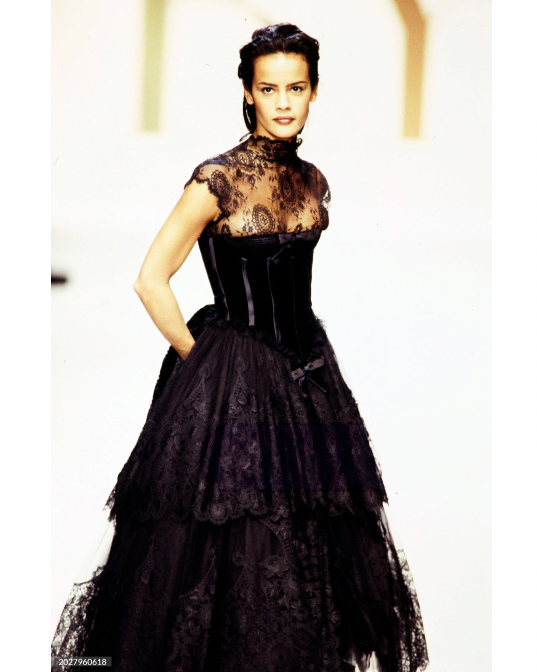 valentino fall winter 1993 velvet corset lace dress