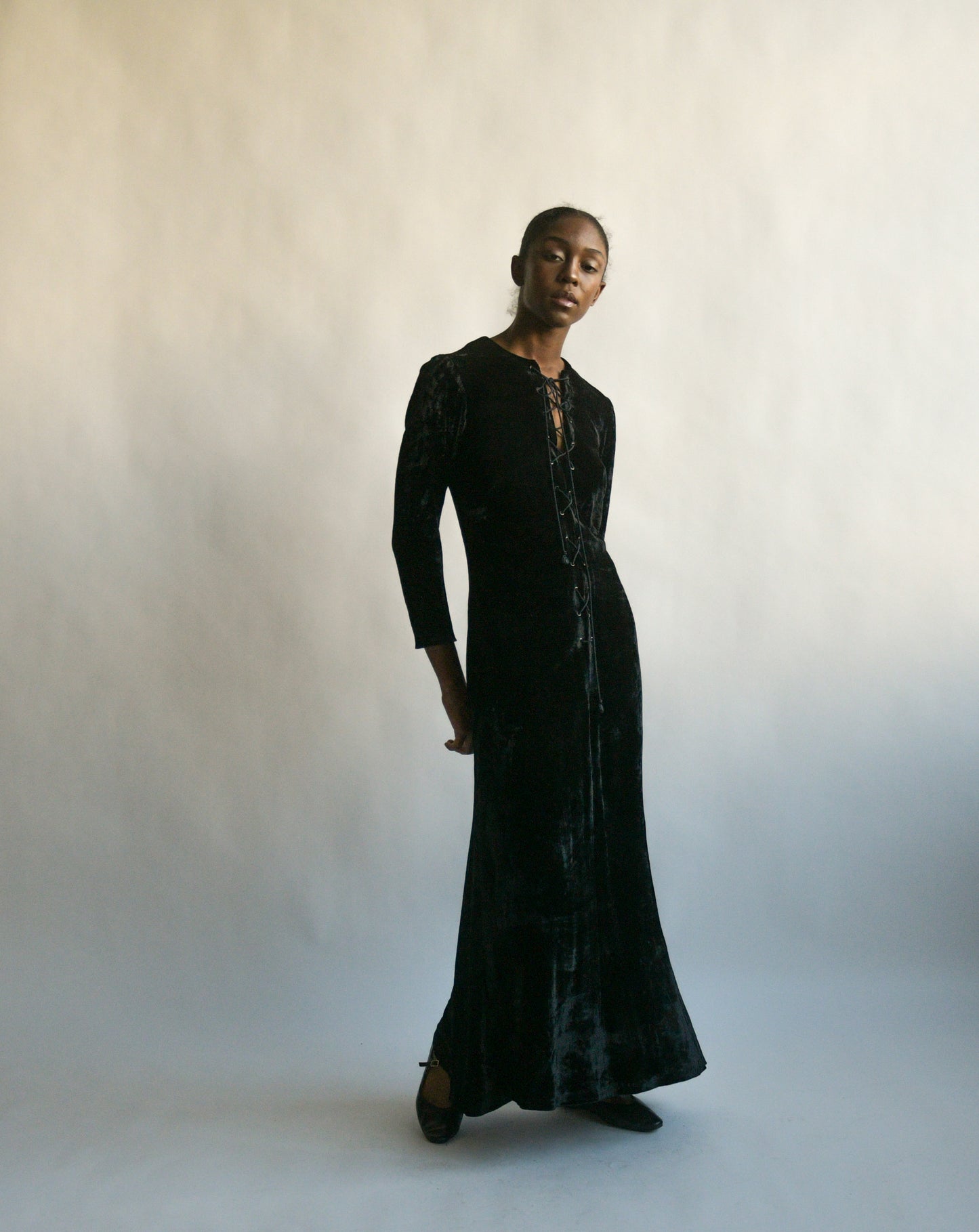 ysl black velvet corset dress – persephone vintage