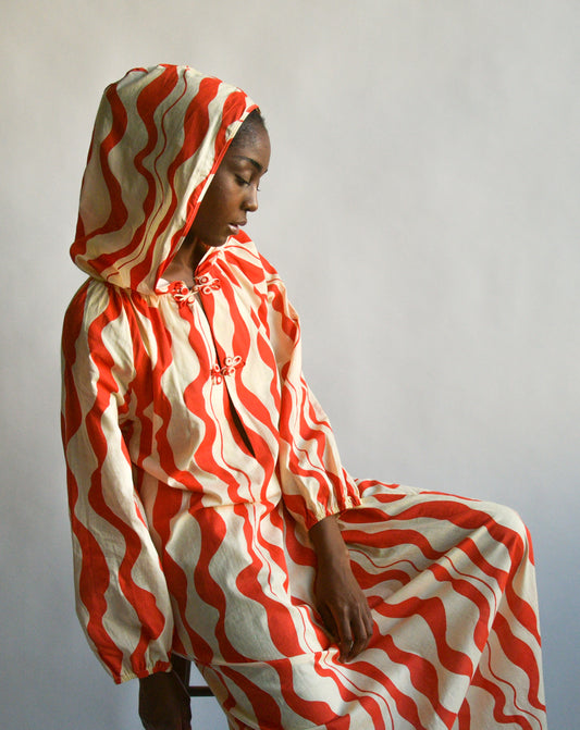 givenchy 1970s hooded print caftan