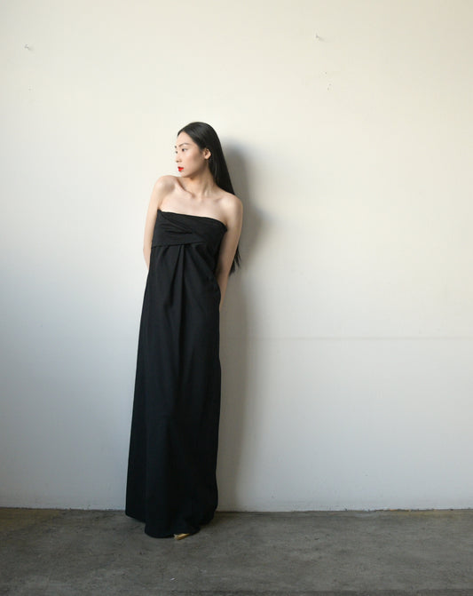 jil sander black gown