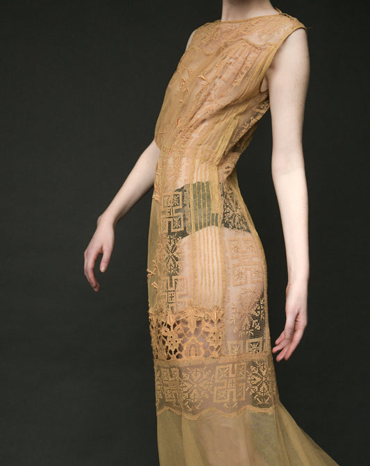 antique filet lace dress