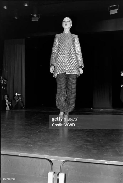 fw 1975 yves saint laurent black quilted coat