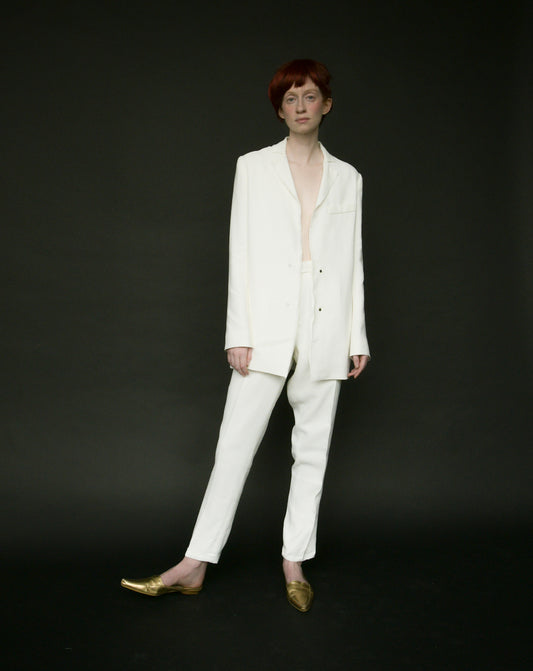 lanvin white pant suit
