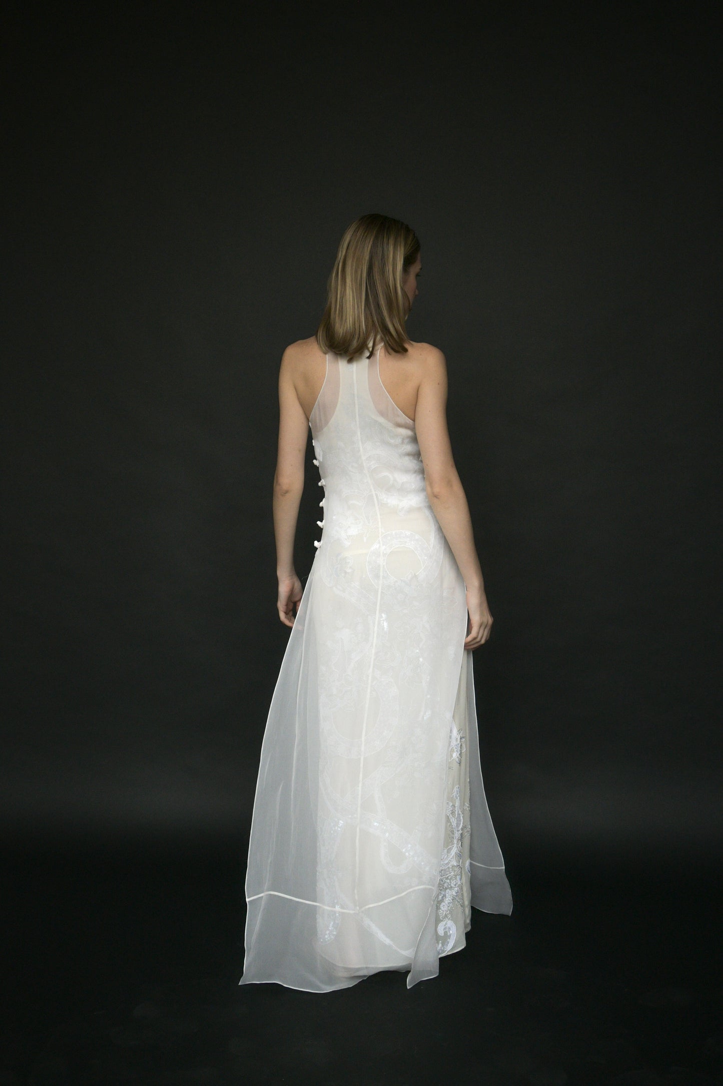 emilio pucci by peter dundas white silk embellished layered dress