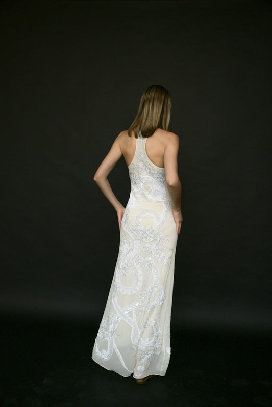 emilio pucci by peter dundas white silk embellished layered dress