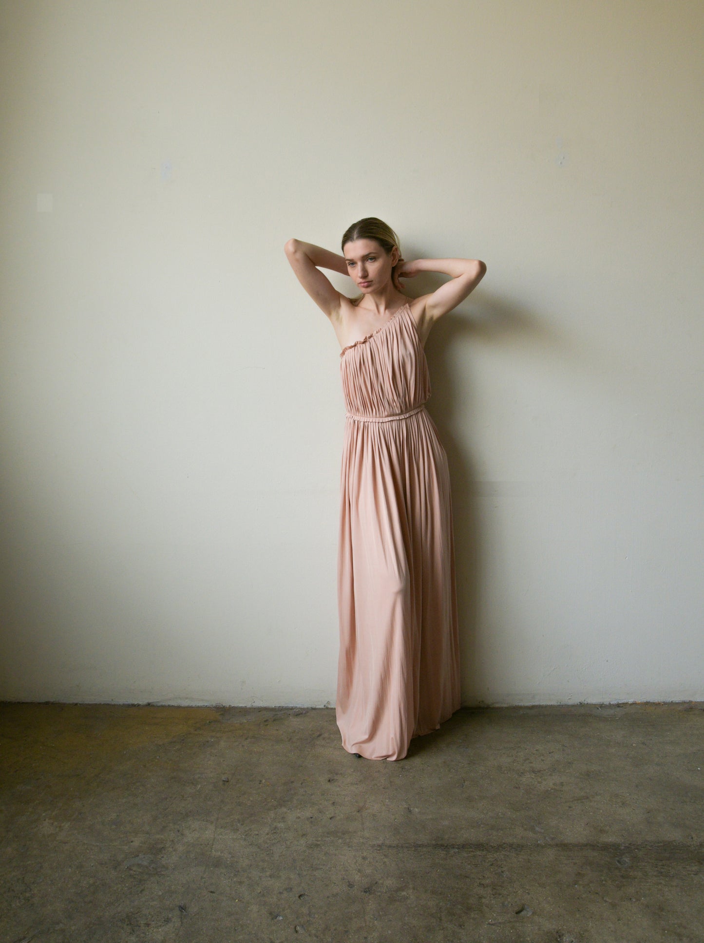 christian dior ss 2019 blush pink pleated dress