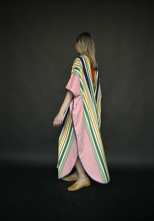 1970s striped cotton caftan