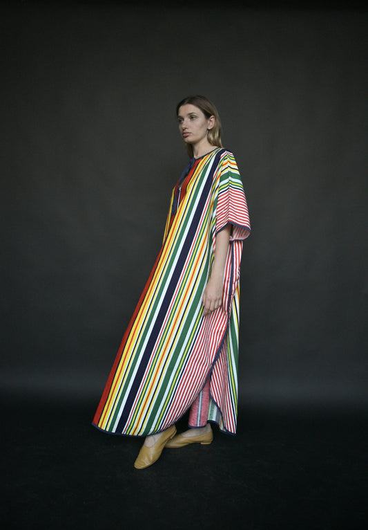 1970s striped cotton caftan