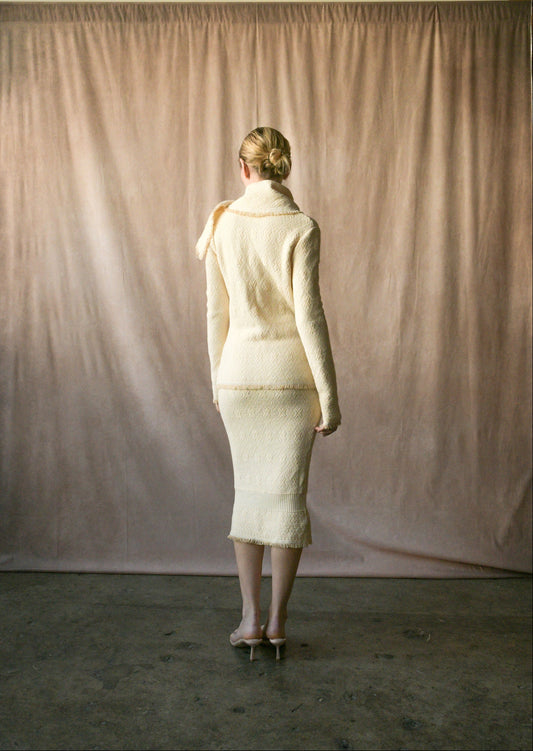 christian dior by john galliano 1999 cream knit skirt suit