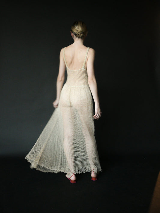 antique 1930s sheer net mesh dress