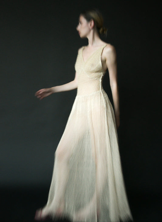 antique 1930s sheer net mesh dress