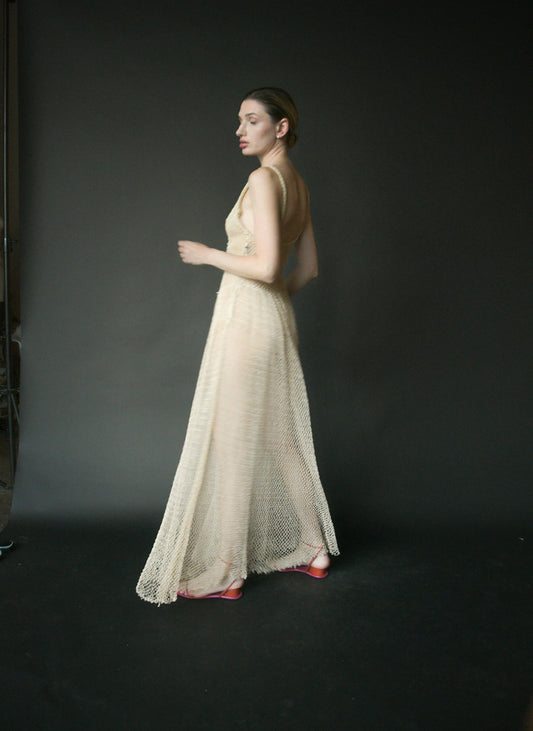 antique 1930s sheer net mesh dress
