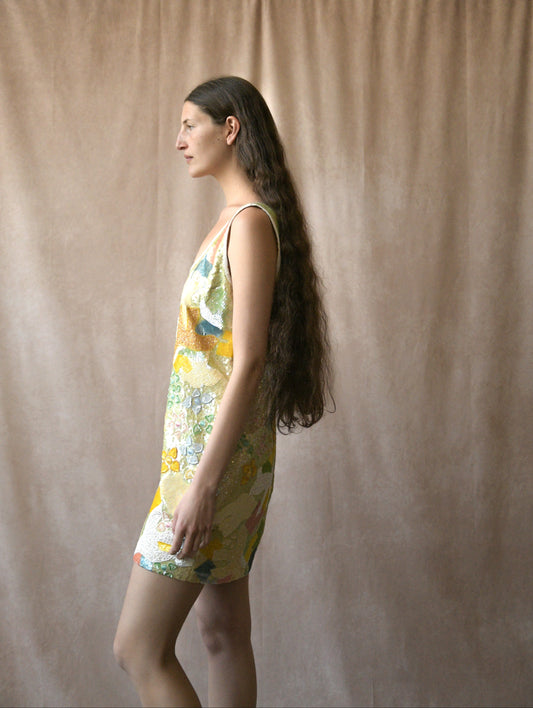 escada hand beaded floral embellished dress