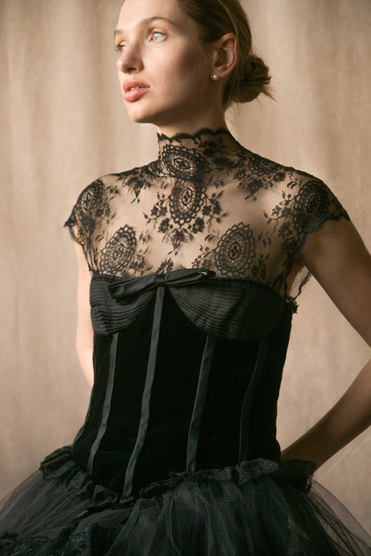 valentino fall winter 1993 velvet corset lace dress