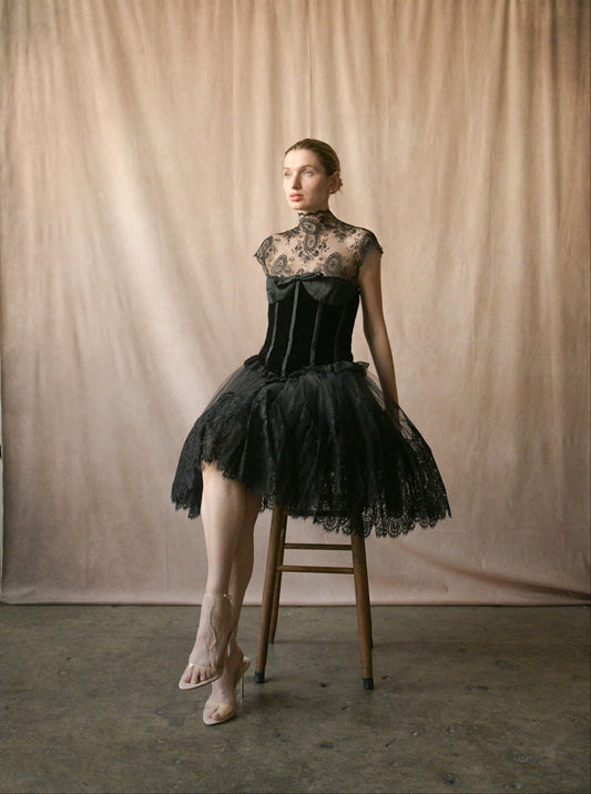 valentino fall winter 1993 velvet corset lace dress