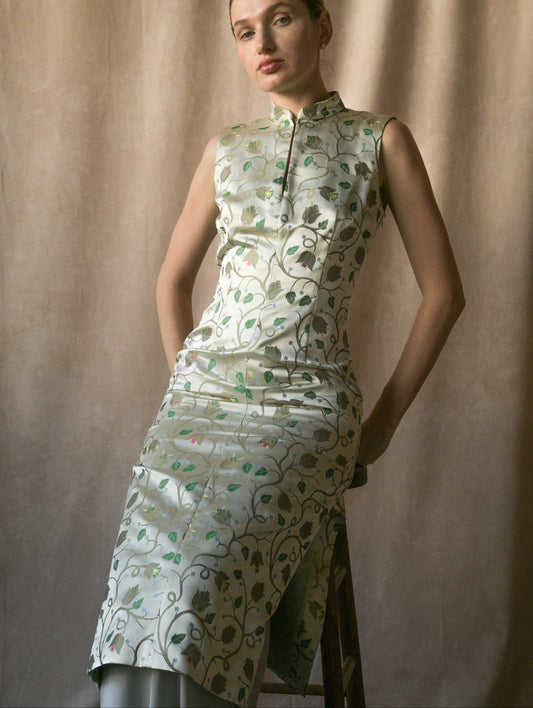 prada spring 1997 silk vine chinoiserie dress