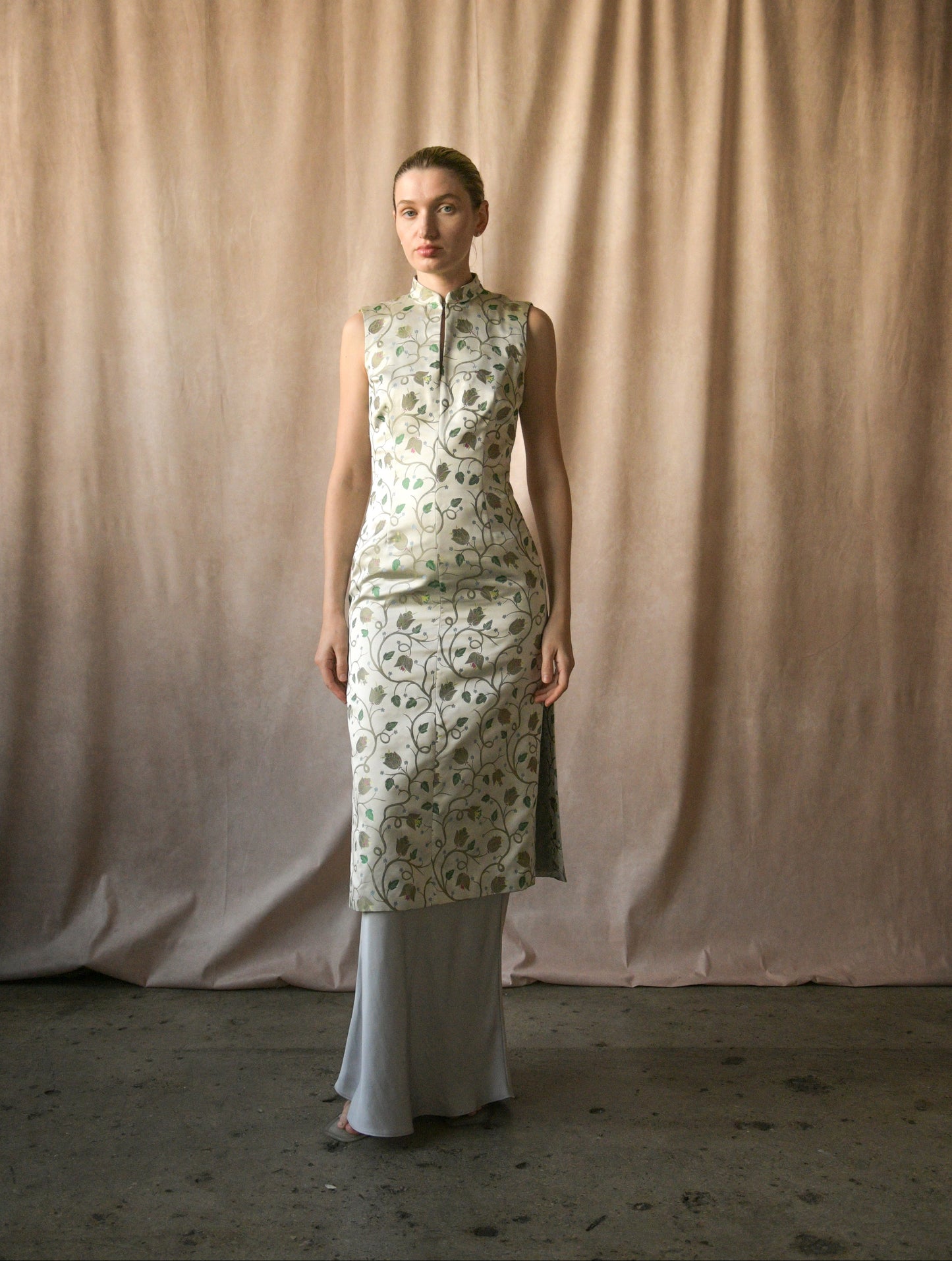 prada spring 1997 silk vine chinoiserie dress