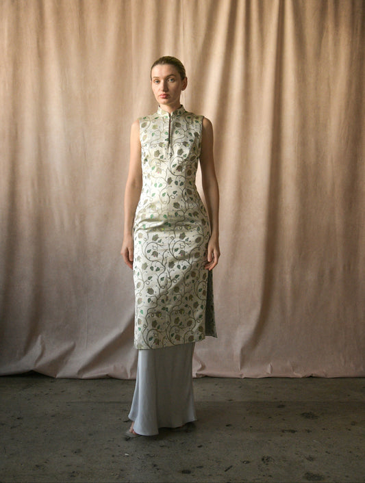 prada spring 1997 silk vine chinoiserie dress