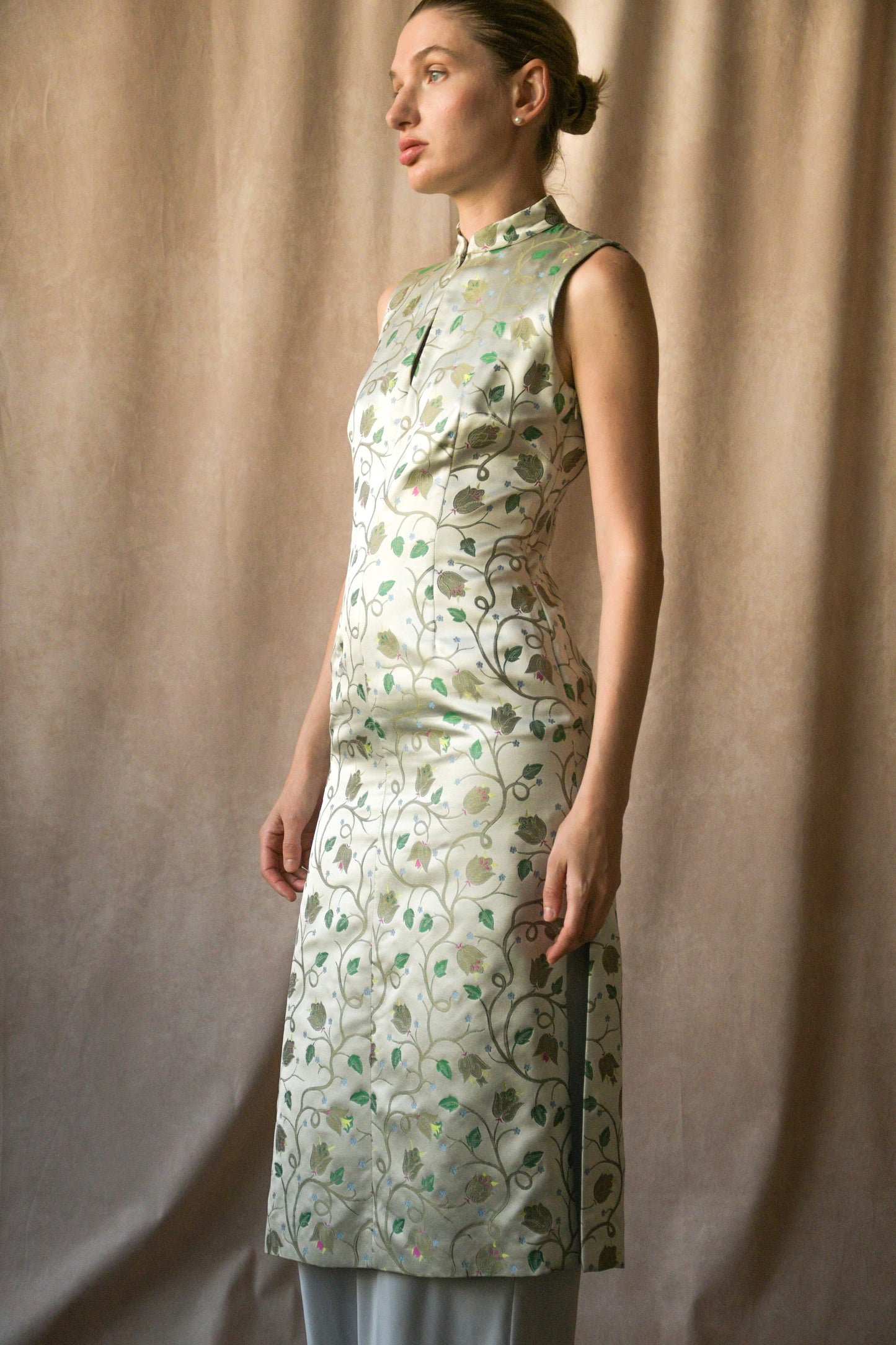 prada spring 1997 silk vine chinoiserie dress