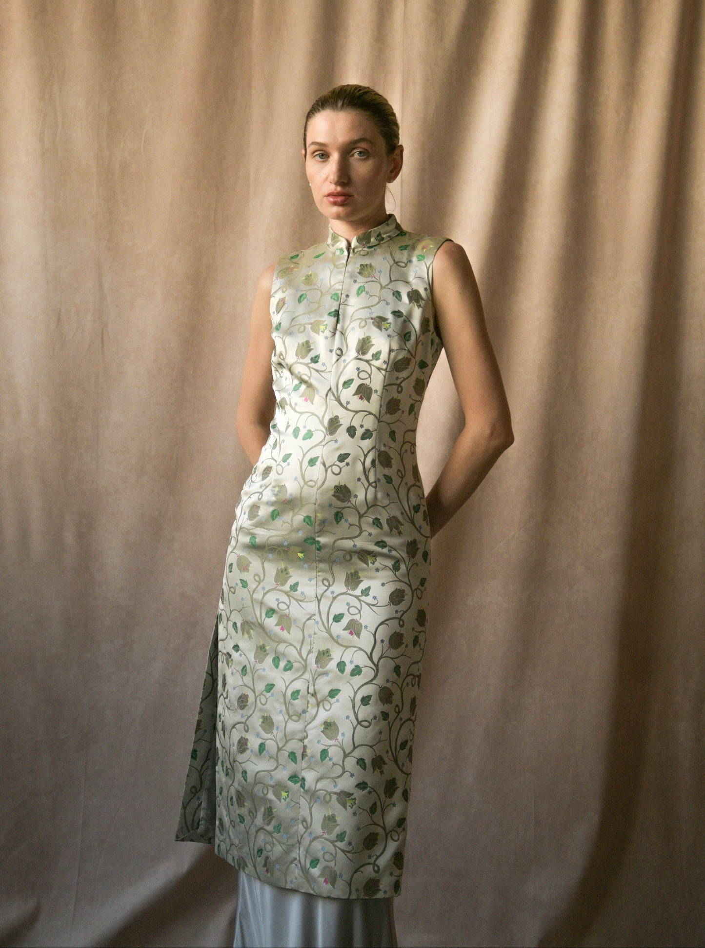 prada spring 1997 silk vine chinoiserie dress