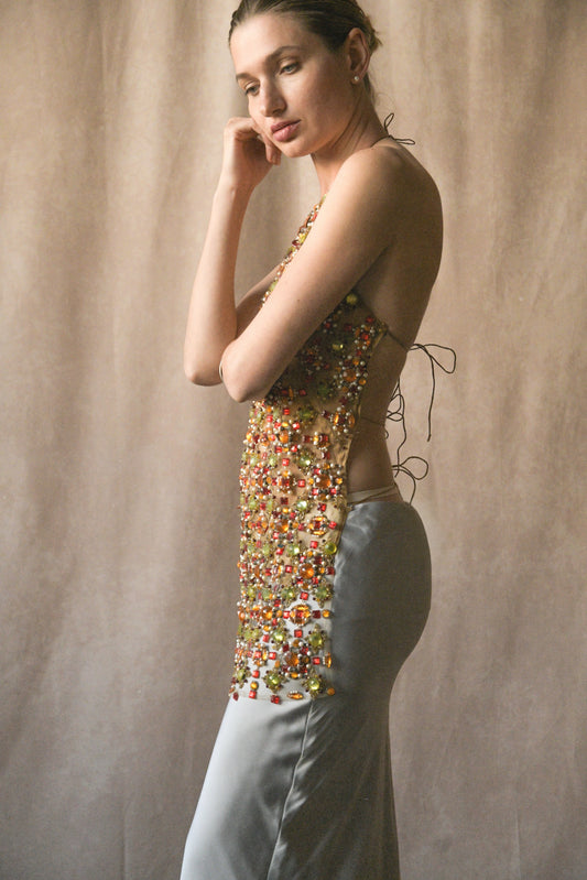 gianfranco ferre spring summer 2006 jeweled embellished backless top