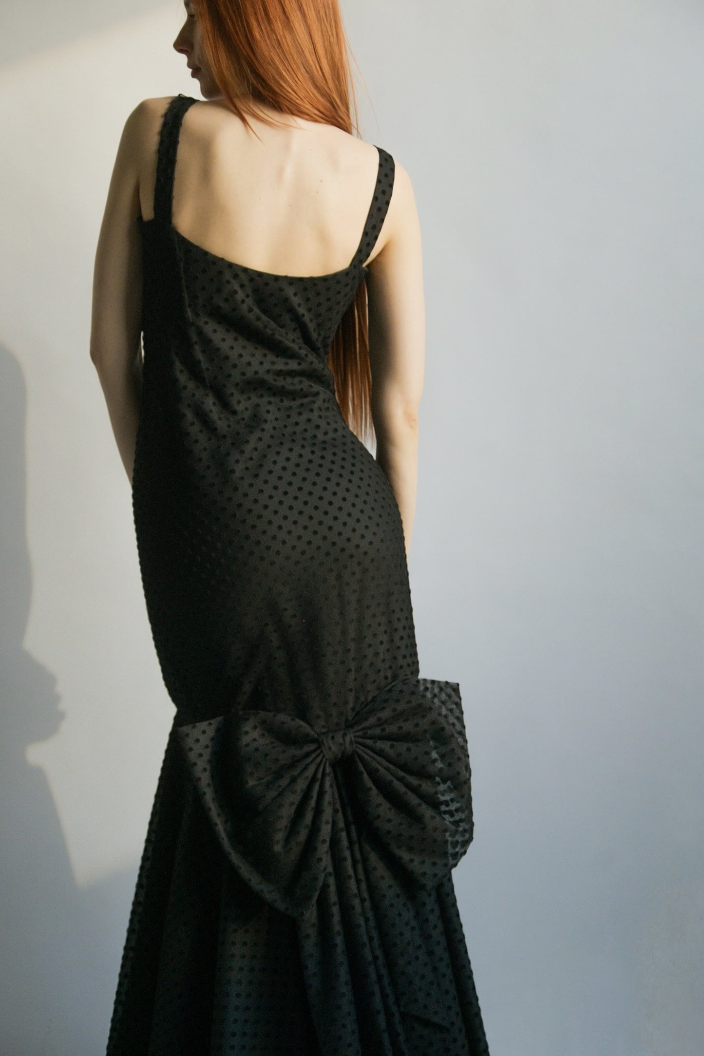 christian dior black polka dot mermaid dress